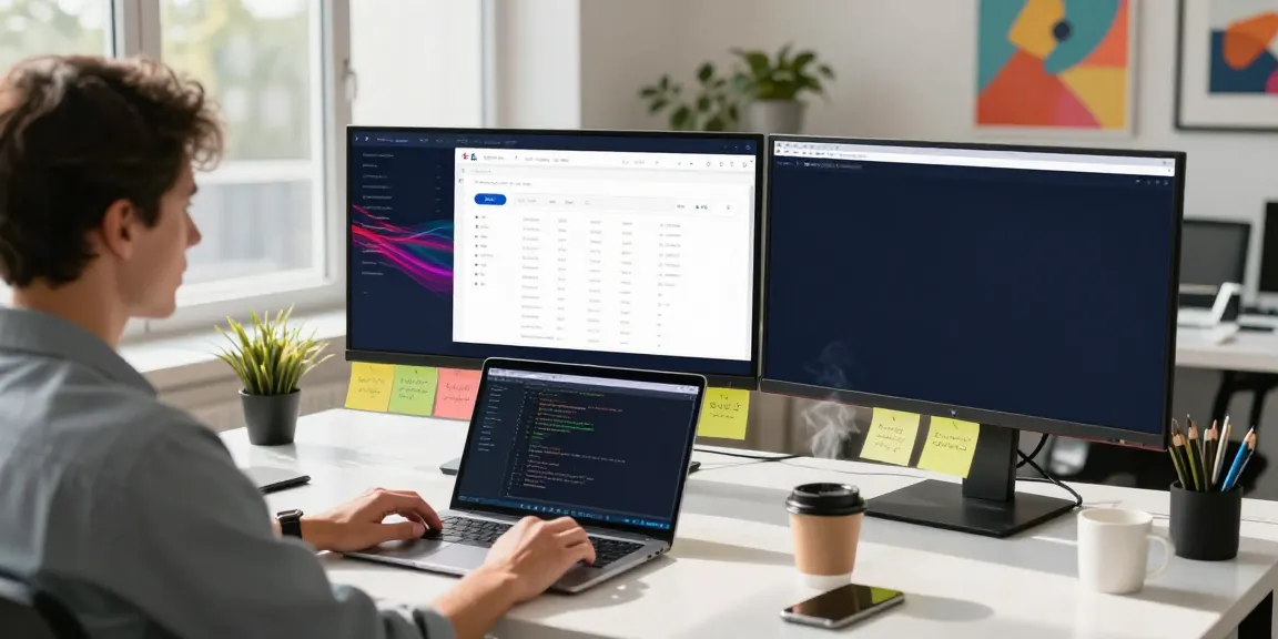 Digital marketing professional analyzing instant indexing metrics in a modern tech office.