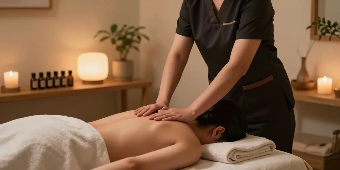 출장안마 relaxation session with soothing ambiance and essential oils.