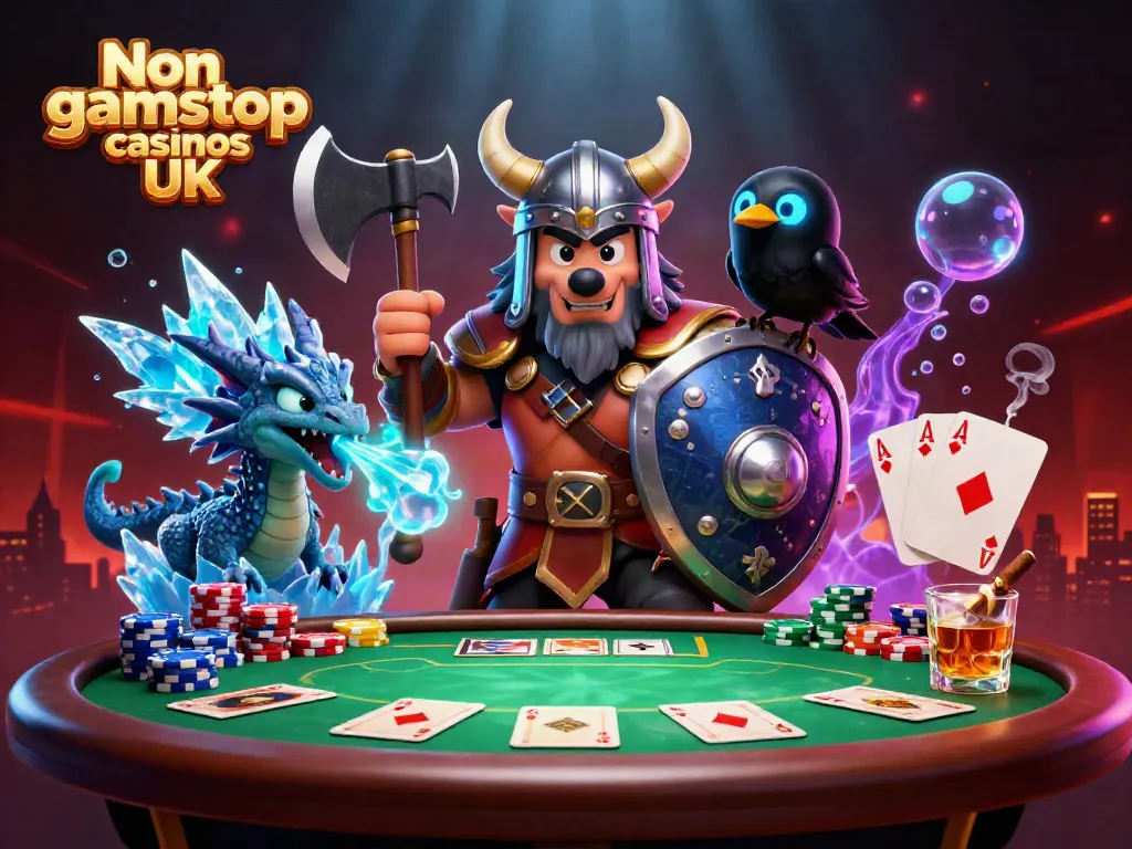 Experience exciting gameplay at Non gamstop casinos UK with dynamic Viking warriors and poker elements.
