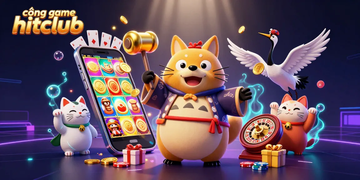 Experience the excitement at cổng game hitclub with vibrant characters and dynamic casino elements.